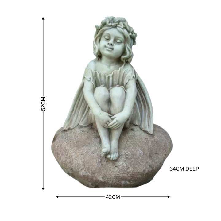 Statue Fairy - Sitting on Rock