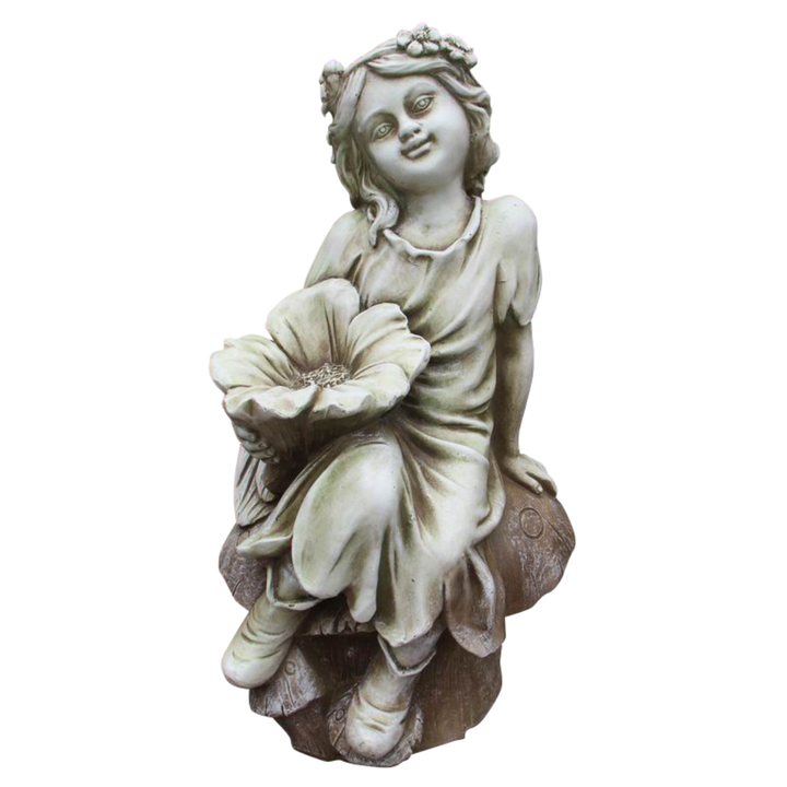 Statue Fairy - on Mushroom Birdfeeder