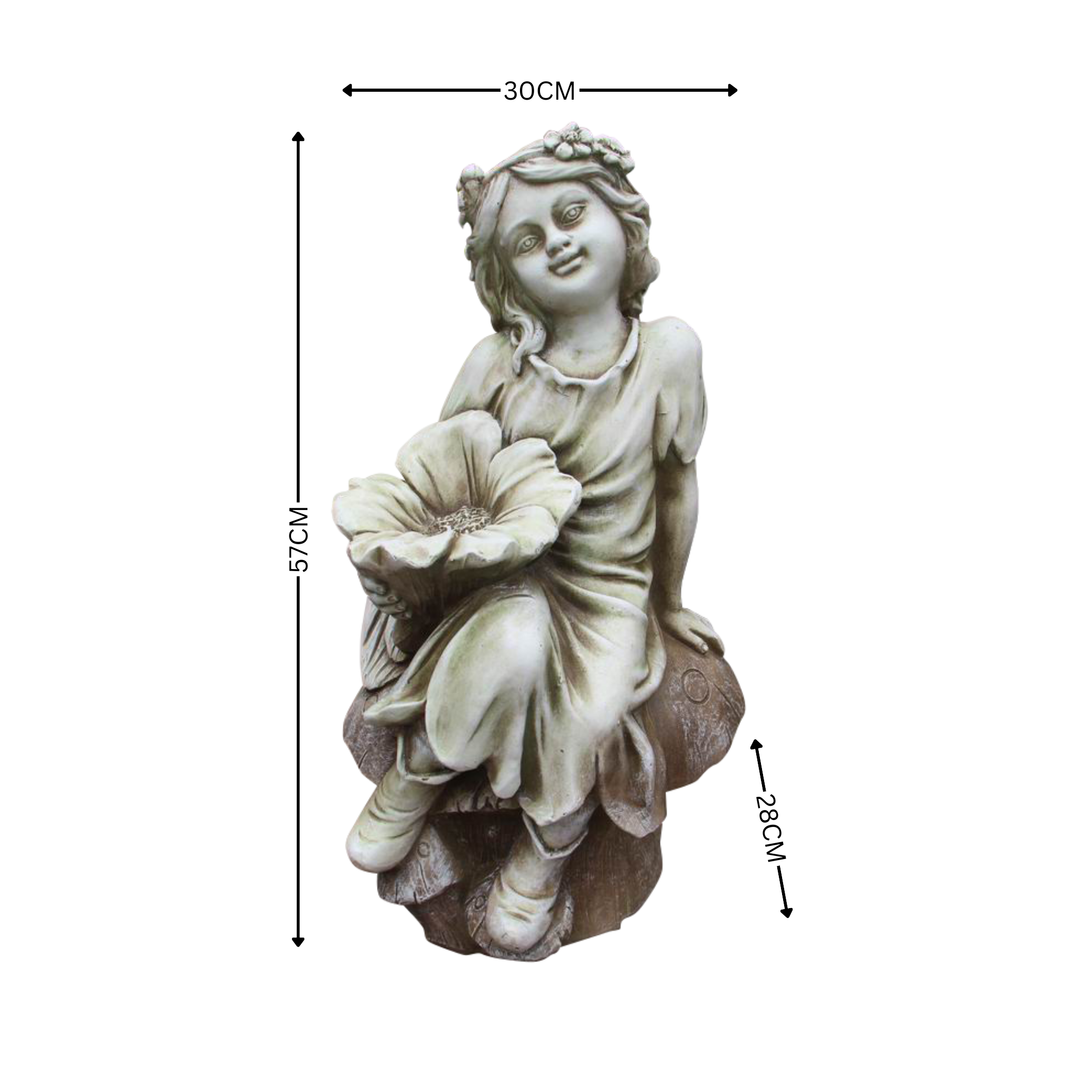 Statue Fairy - on Mushroom Birdfeeder