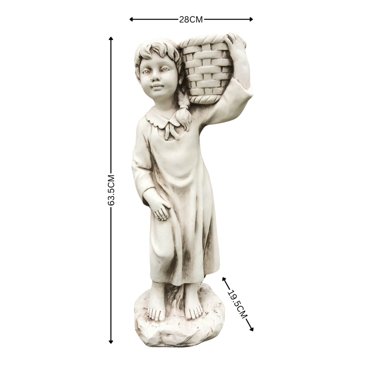 Statue - Holding Basket Planter Girl