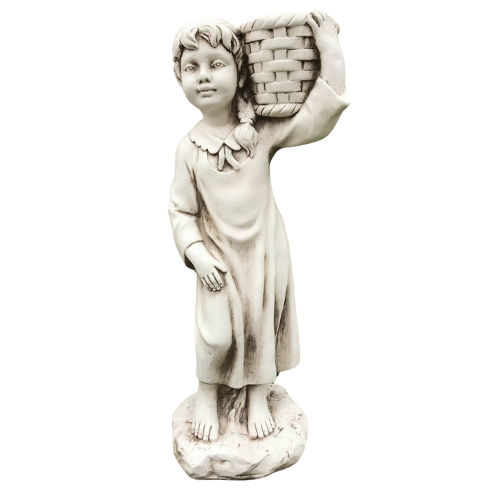 Statue - Holding Basket Planter Girl