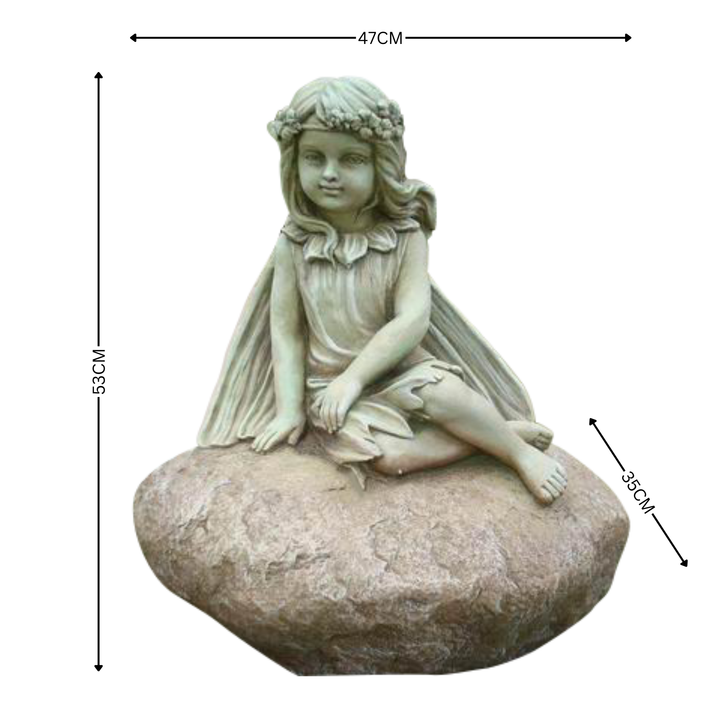 Statue Fairy - Leaning On Rock