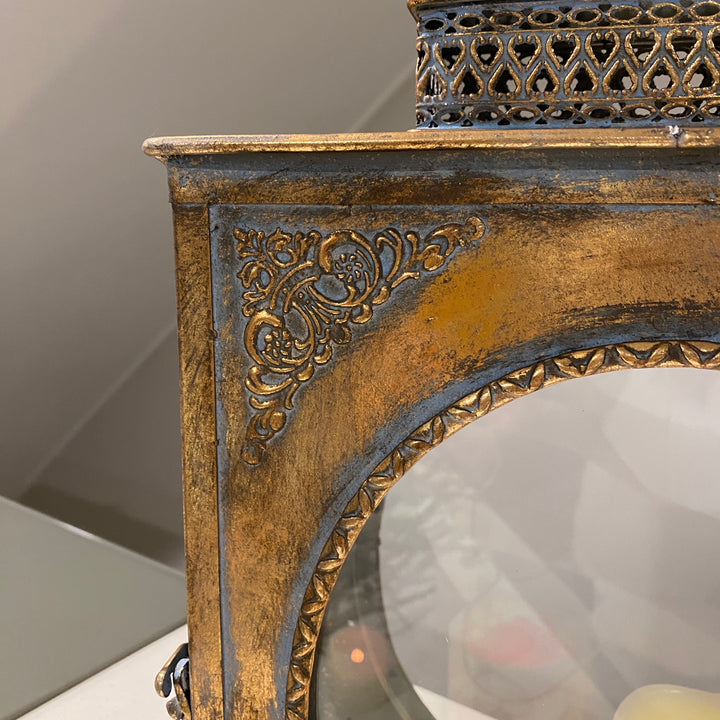 Metal Lantern with Glass - Jade