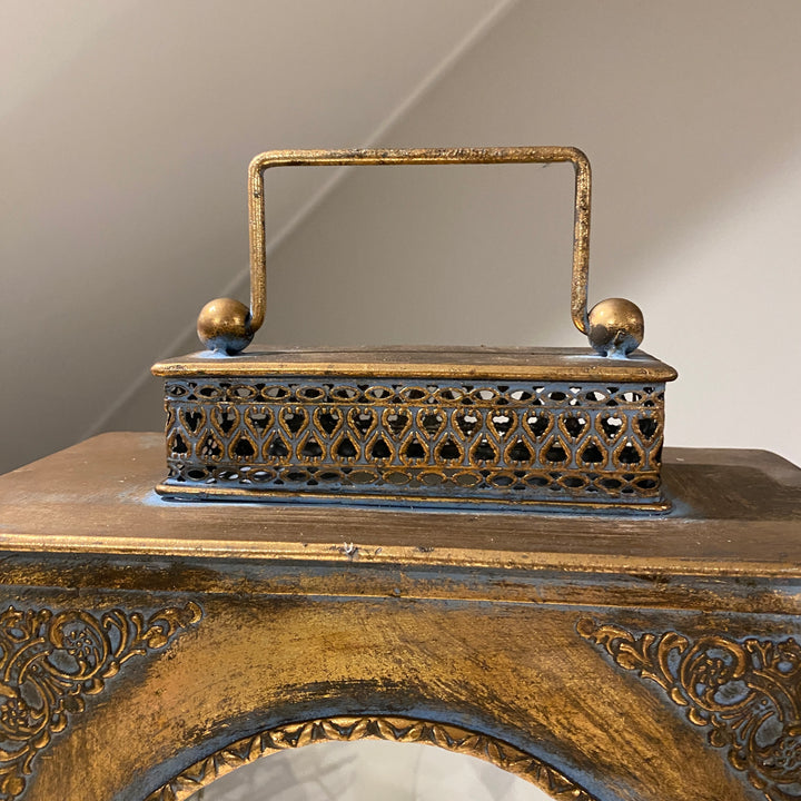 Metal Lantern with Glass - Jade