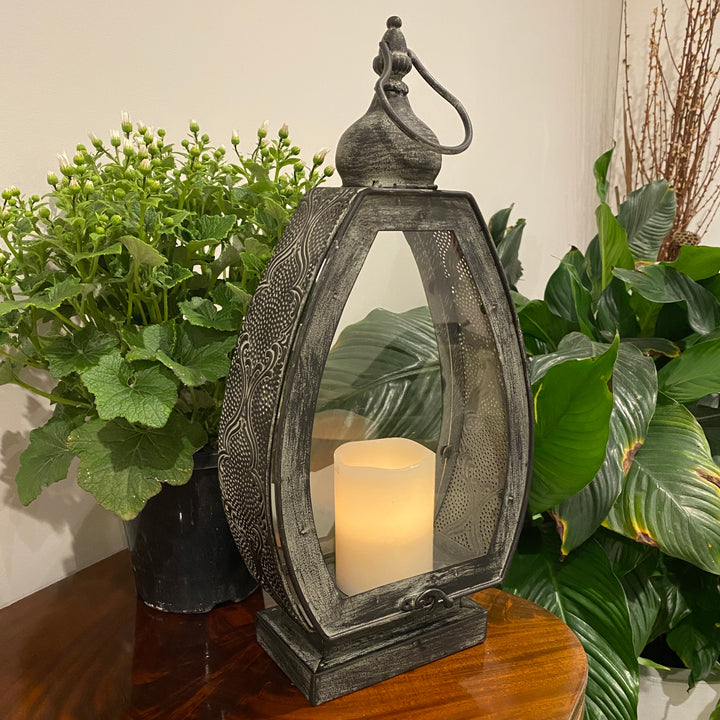 Metal Lantern with Glass - Violet