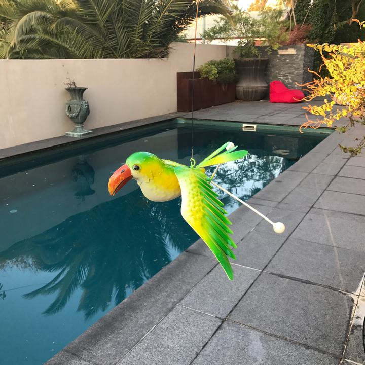 Garden Stake - Fishing Rod Green Bird