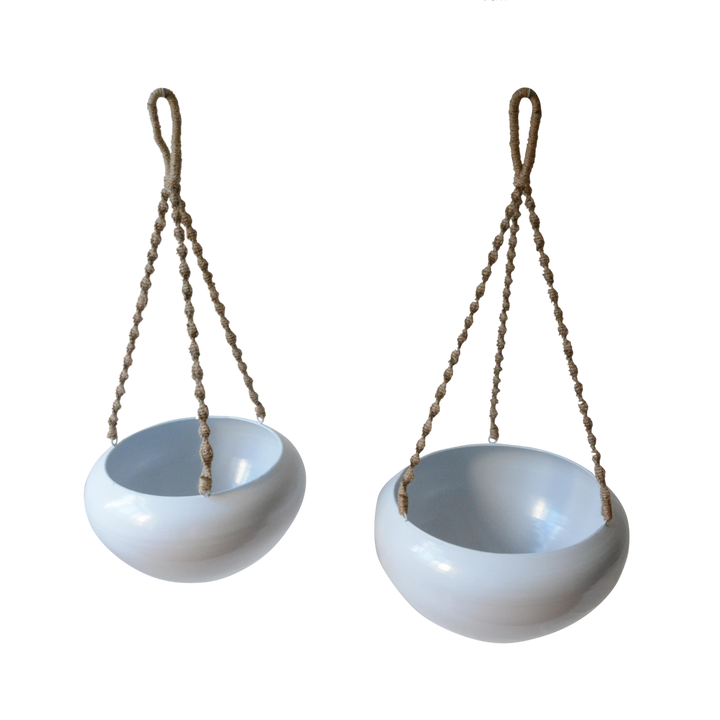 Hanging Planters - Set 2 White