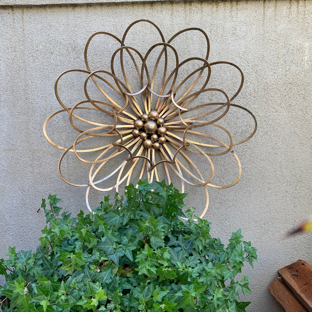Wall Décor Flower Antique Gold