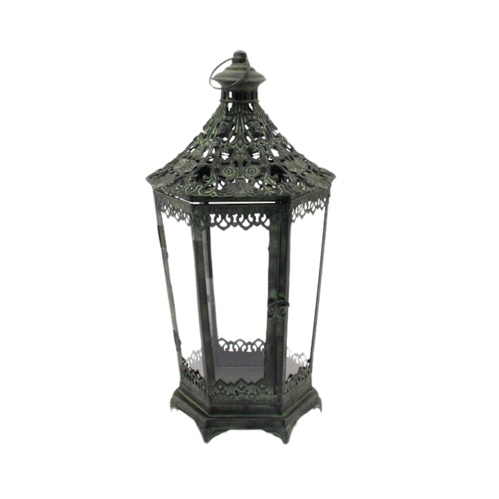 Metal Lantern with Glass - Lila