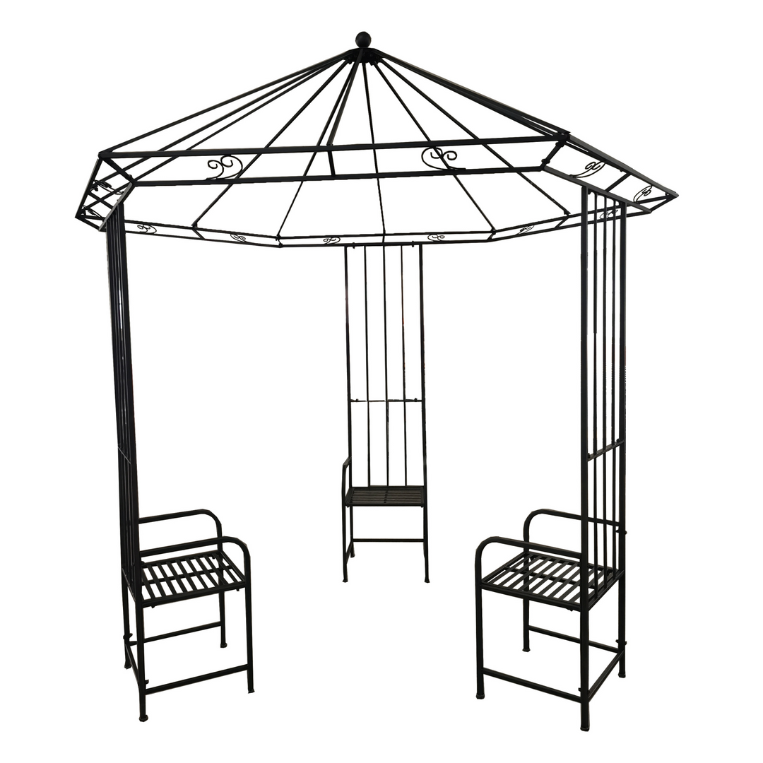 Garden Gazebo - Matteo with 3 seats Rust