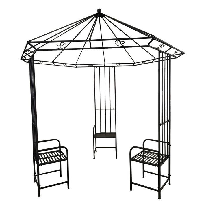 Garden Gazebo - Matteo with 3 seats Rust