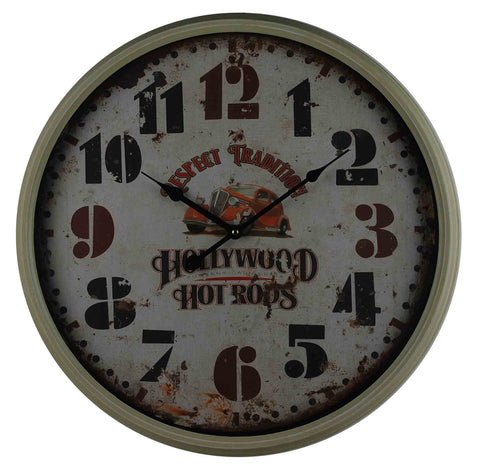 Wall Clock Framed Hot Rods 51x8x51cm