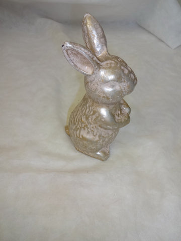 Cast Rabbit Bronzed 9x8x18cm