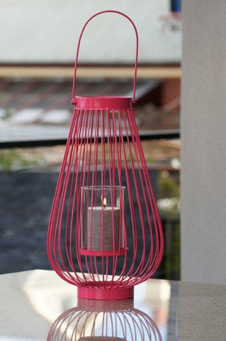 Candle Holder Lantern Hot Pink 25x25x43-61cm-MIN ORDER MULTIPLES 2