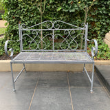 Garden Bench Seat Zara White Wash Grey