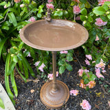 Bird Bath/Feeder - Rustic Brown with Cast Mermaid