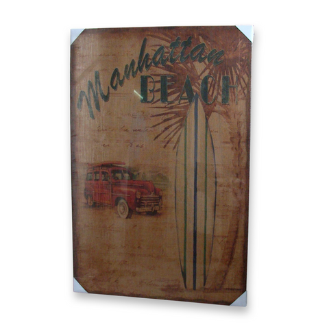 Print Jute Framed Manhatten Beach