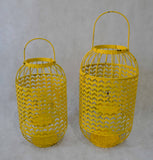 Candle Holder - Lantern Set of 2 Yellow