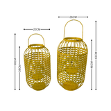 Candle Holder - Lantern Set of 2 Yellow