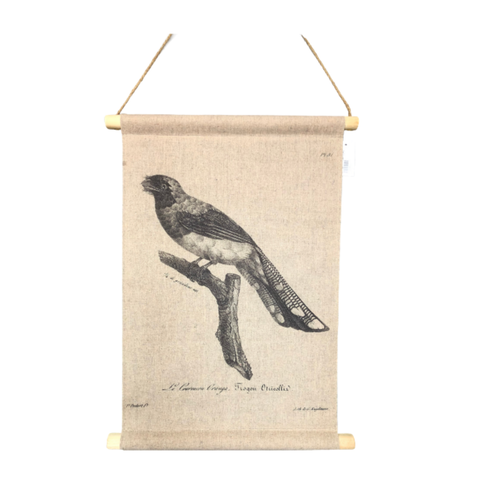 Hanging Scroll Print on Fabric Birdlife