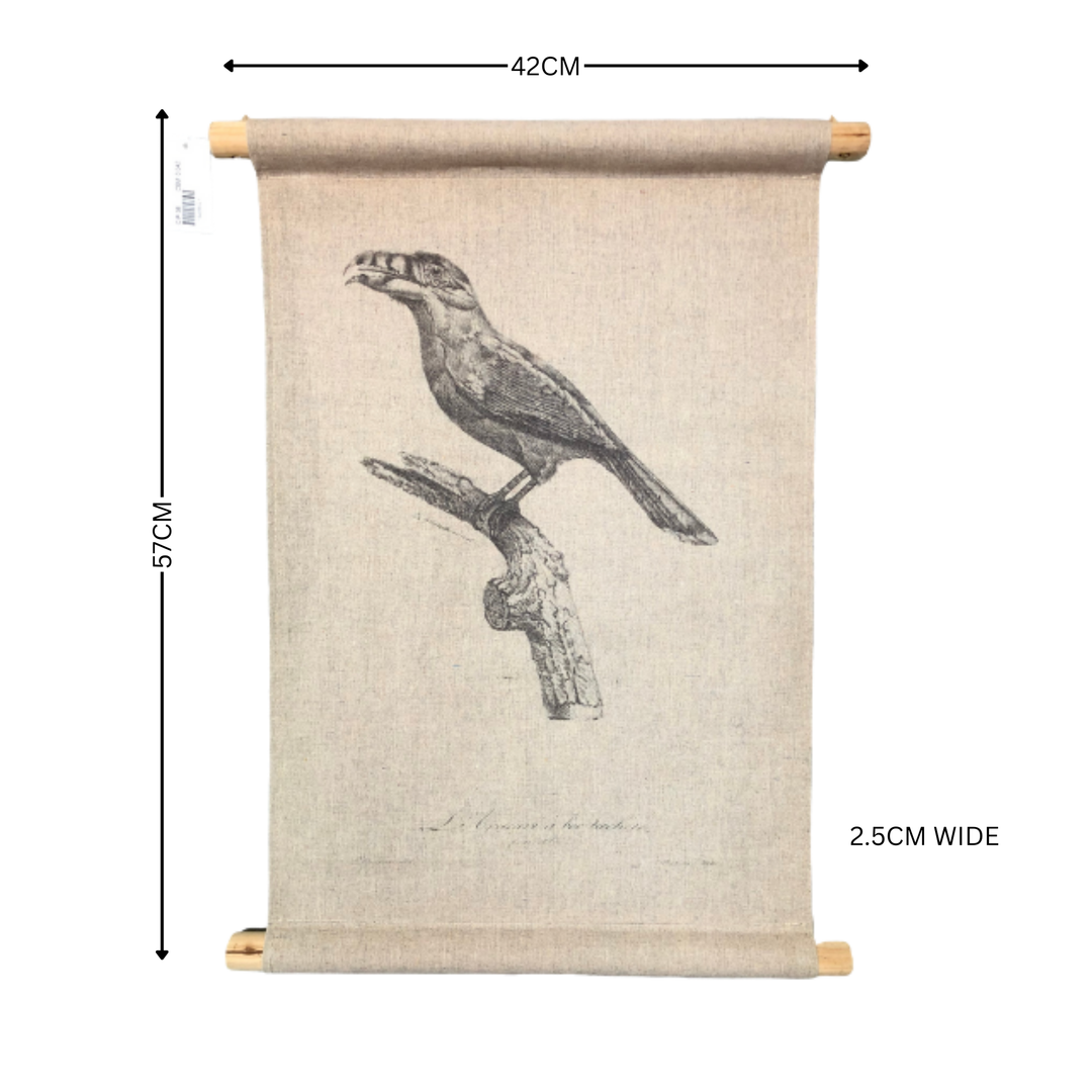 Hanging Scroll - Print on Fabric Birdlife