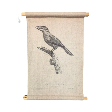 Hanging Scroll Print on Fabric Birdlife