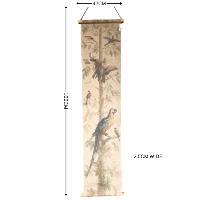 Hanging Scroll - Print on Fabric Birdlife