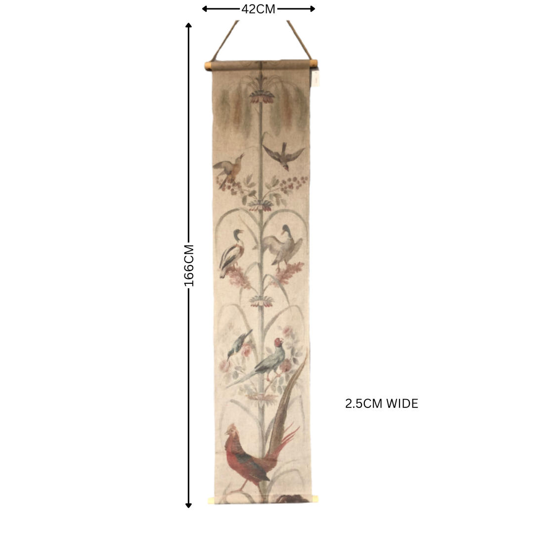 Hanging Scroll - Print on Fabric Birdlife