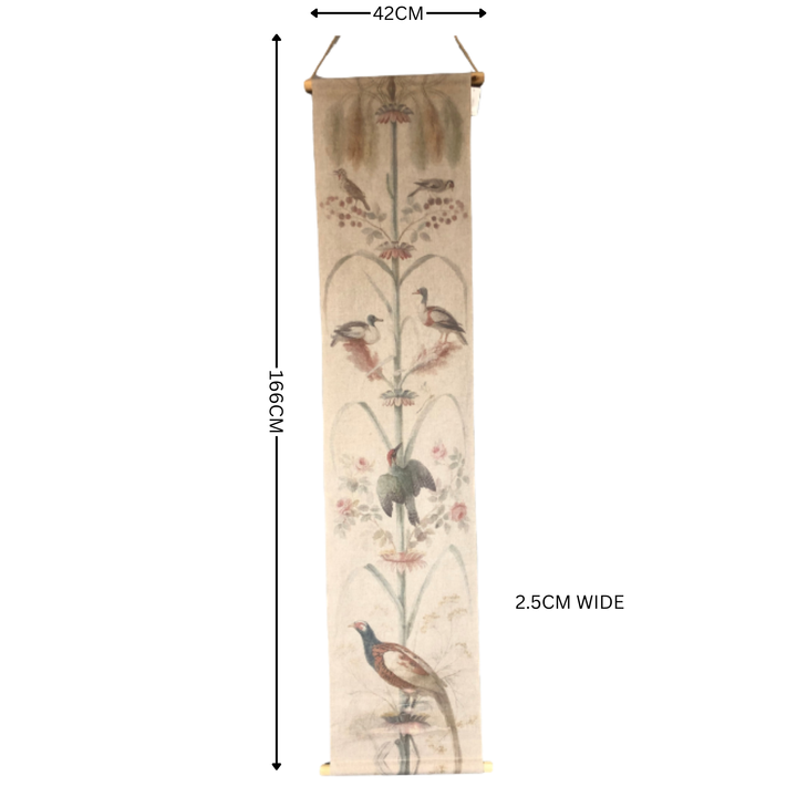 Hanging Scroll - Print on Fabric Birdlife