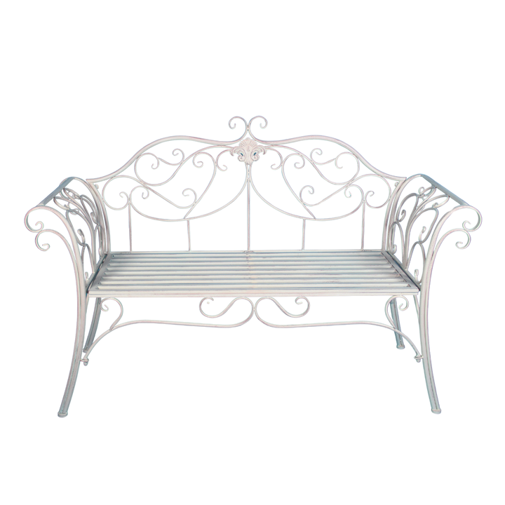 Garden Bench - Verona Metal Antique Cream Brush