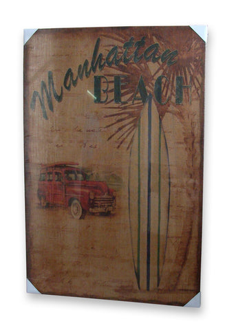 Print Jute Framed Manhatten Beach