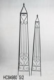 Plant Trellis - Nara Obelisk Climbing Support Frame Set of Two Rust