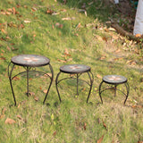 Side Tables - Mosaic top in Neutrals Set of 3