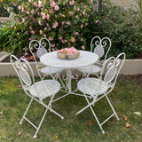 Patio Setting French Provincial look in Shabby Chic White 5 Pce Novara