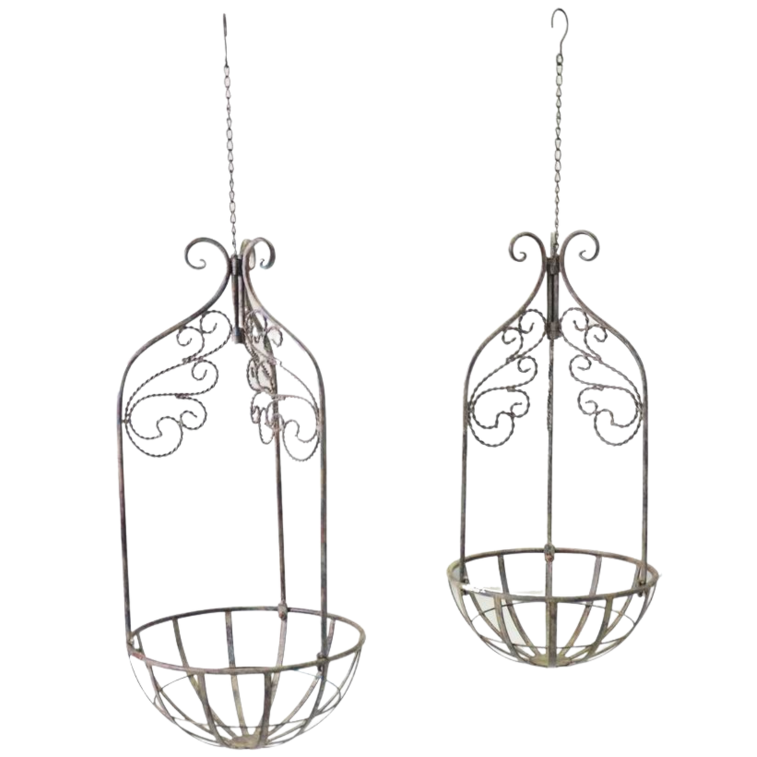 Hanging Baskets Set of 2 Brown