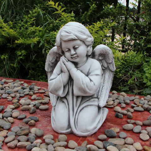 Statue Angel Boy Kneeling 32x24x44cm