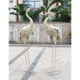 Cranes Set of 2 Large Rustic Cream