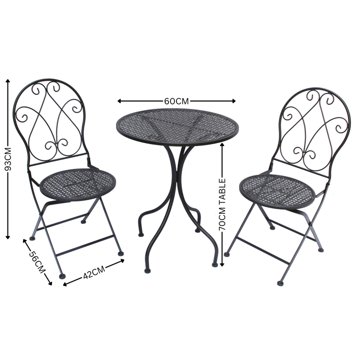 Patio Setting - Abby 3 piece in Black