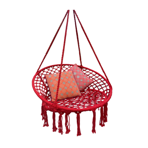 Chair Macrame Hanging Raspberry