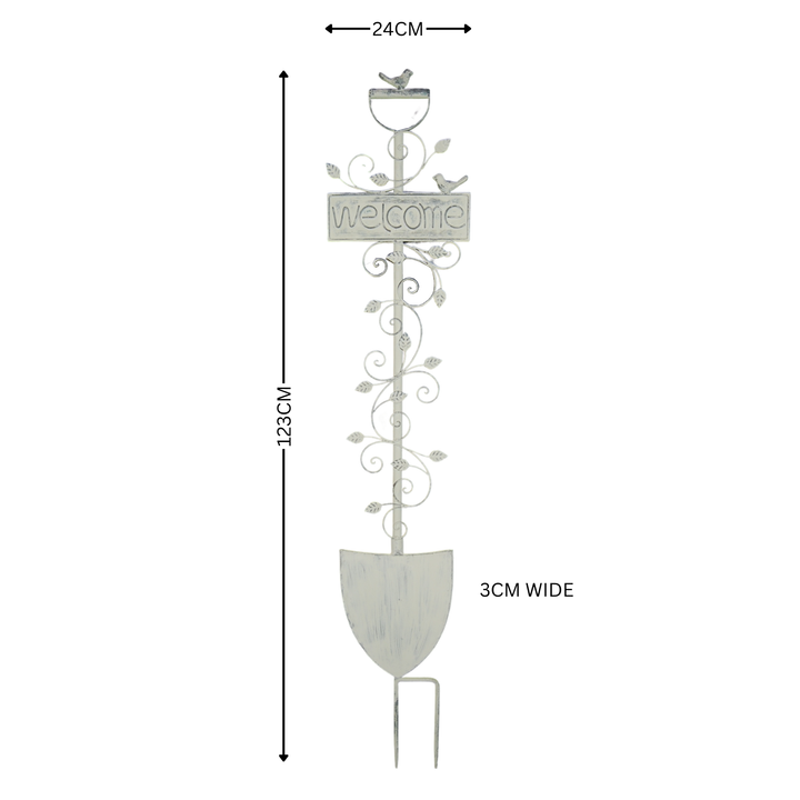 Garden Stake - Welcome Shovel Grey