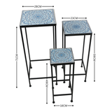 Side Tables - High Side Tables Nest of Three Blue Shades