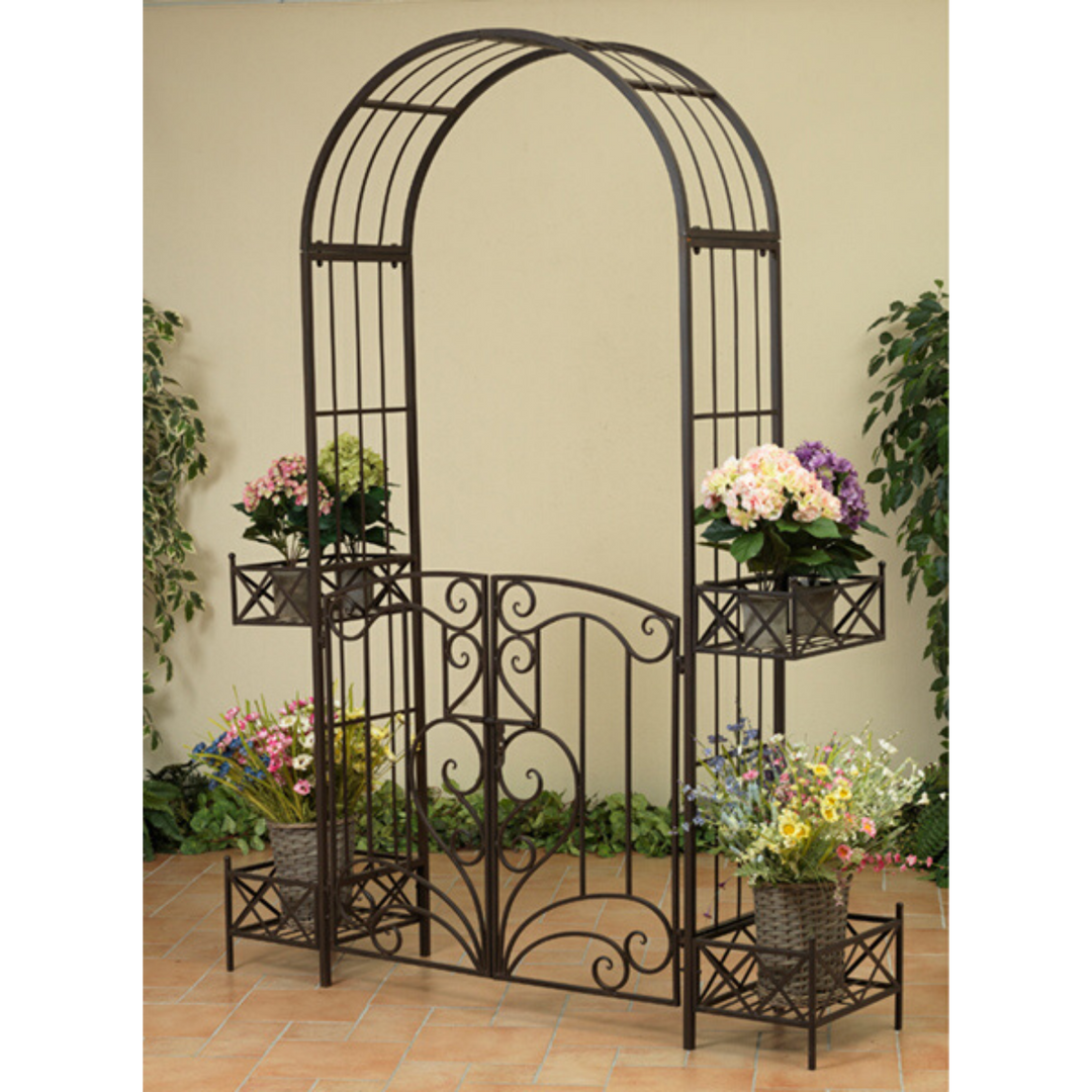 Garden Arch w/ Gate - Planters