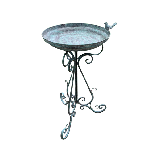 Bird Bath on Stand Green