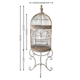 Bird Cage Plant Holder Stand in Antique Verdi Bronze