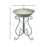 Bird Bath on Stand Rustic Green