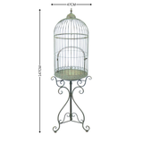 Bird Cage on Stand Rustic Green