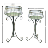 Plant Stand - Rustic Green Set of 2