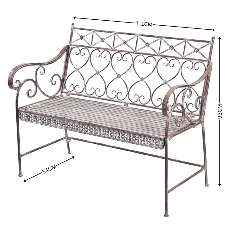 Garden Bench - Ameila Brown White Wash