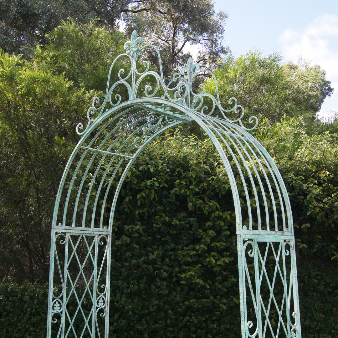 Arch Decorative Green Mottled White