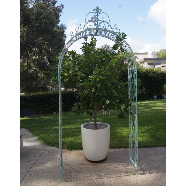 Arch Decorative Green Mottled White